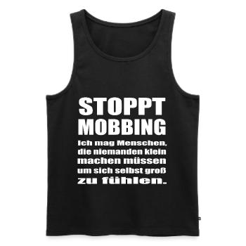 Gegen Mobbing - Männer Premium Bio Tank Top - Schwarz - Vorne - AI Model Male 178 light (178cm)