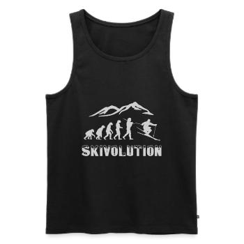 Evolution skieur neige hiver - Débardeur bio Premium Homme - noir - Devant - Michal (187cm)