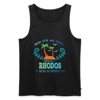 Urlaub – Shirt Familienurlaub Rhodos Geschenk - Männer Premium Bio Tank Top - Schwarz - Vorne - Michal (187cm)