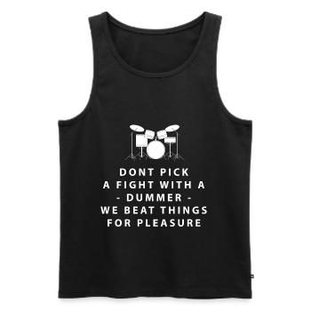 Schlagzeuger Schlagzeug Drummer Geschenk - Männer Premium Bio Tank Top - Schwarz - Vorne - Michal (187cm)