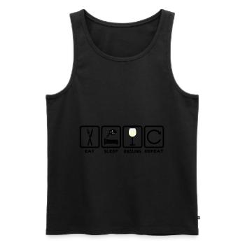 Riesling Wine T Shirt - Mangez Sommeil Répétez - Débardeur bio Premium Homme - noir - Devant - Michal (187cm)