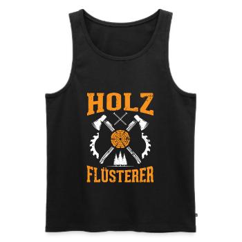 Holz Flüsterer - Männer Premium Bio Tank Top - Schwarz - Vorne - Michal (187cm)