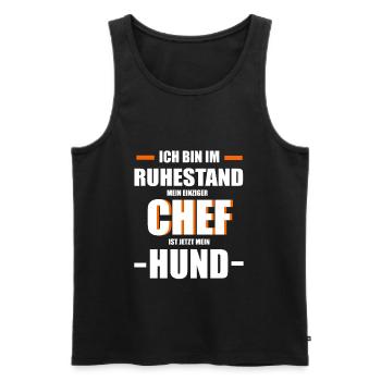 Ruhestand Chef Hund Tier - Männer Premium Bio Tank Top - Schwarz - Vorne - Michal (187cm)