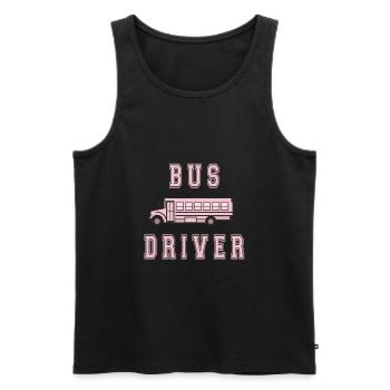 Chauffeur de bus t-shirt école de chauffeur de bus - Débardeur bio Premium Homme - noir - Devant - AI Model Male 178 light (178cm)