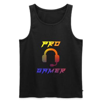 Pro Gamer Gaming Headset Konsole informatik - Männer Premium Bio Tank Top - Schwarz - Vorne - AI Model Male 178 light (178cm)