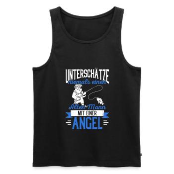 Unterschätze niemals einen alten Mann mit einer An - Männer Premium Bio Tank Top - Schwarz - Vorne - AI Model Male 178 light (178cm)