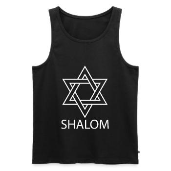 Shalom Etoile de David Judaïsme - Débardeur bio Premium Homme - noir - Devant - Michal (187cm)