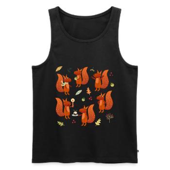 Squirrel Party - Men's Premium Organic Tank Top - black - Front - AI Model Male 178 light (178cm)
