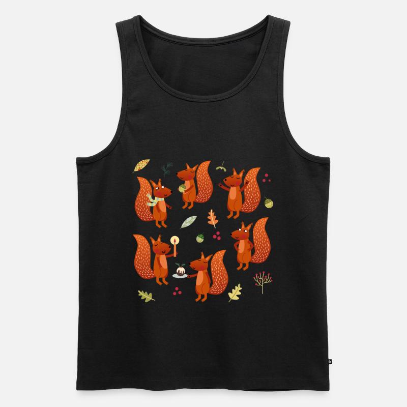 Eichhörnchen Party - Männer Premium Bio Tank Top - Schwarz