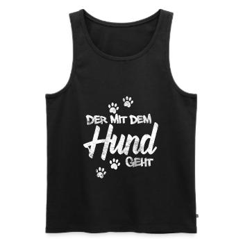 Der mit dem Hund geht - Männer Premium Bio Tank Top - Schwarz - Vorne - Michal (187cm)