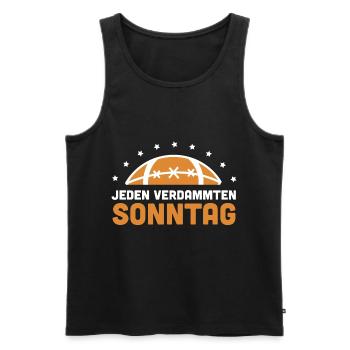 American Football Sonntag - Männer Premium Bio Tank Top - Schwarz - Vorne - Michal (187cm)