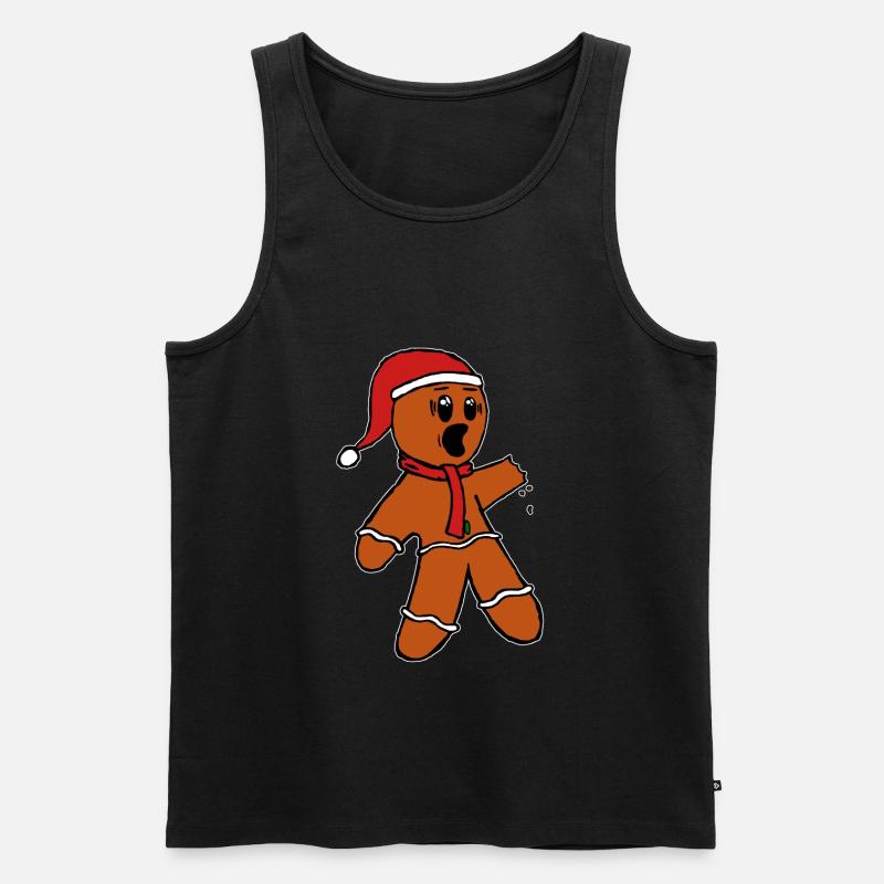 Lebkuchenmann Lustig - Männer Premium Bio Tank Top - Schwarz