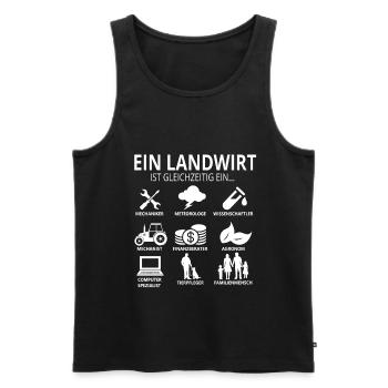 Ein Landwirt | Geschenk | Traktor - Männer Premium Bio Tank Top - Schwarz - Vorne - Michal (187cm)