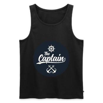 Captain - Männer Premium Bio Tank Top - Schwarz - Vorne - AI Model Male 178 light (178cm)