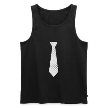 Tie Ties Business Dresscode Shirts - Men's Premium Organic Tank Top - black - Front - AI Model Male 178 light (178cm)