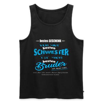 bestes Geschenk Schwester und Bruder - Männer Premium Bio Tank Top - Schwarz - Vorne - Michal (187cm)