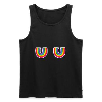 Lustige Regenbogen Brüste Titten Brust nipple - Männer Premium Bio Tank Top - Schwarz - Vorne - AI Model Male 178 light (178cm)