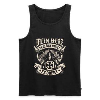 Mein Herz Schlägt Nicht Es Dreht - Männer Premium Bio Tank Top - Schwarz - Vorne - Michal (187cm)