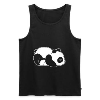 Panda, süß, Tier, Comic - Männer Premium Bio Tank Top - Schwarz - Vorne - Michal (187cm)