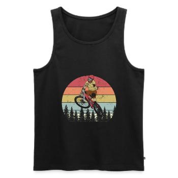 Vintage retro mountain bike MTB - Men's Premium Organic Tank Top - black - Front - Michal (187cm)