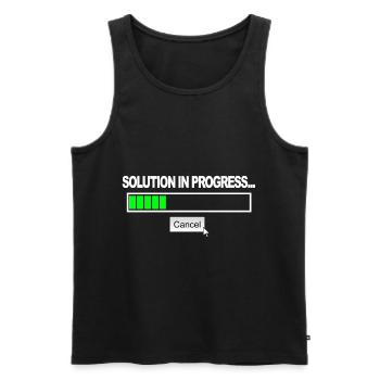 Solution in progress - Men's Premium Organic Tank Top - black - Front - AI Model Male 178 light (178cm)