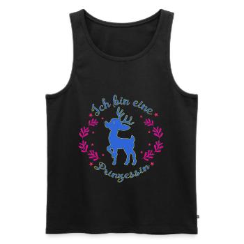 Schönes Reh als Prinzessin Weihnachten - Männer Premium Bio Tank Top - Schwarz - Vorne - Michal (187cm)