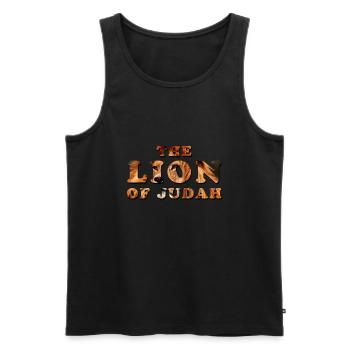 Jésus est Seigneur, Christ, Foi, Bible, Lion de Juda - Débardeur bio Premium Homme - noir - Devant - AI Model Male 178 light (178cm)