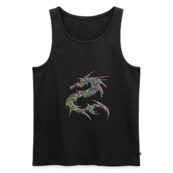 Dragon dragon - Men's Premium Organic Tank Top - black - Front - Michal (187cm)