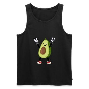 Avocado Devil Horns French Fork - Ventilateurs en métal lourd - Débardeur bio Premium Homme - noir - Devant - AI Model Male 178 light (178cm)