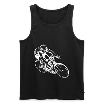 Bicycling bicycle cyclist - Men's Premium Organic Tank Top - black - Front - AI Model Male 178 light (178cm)