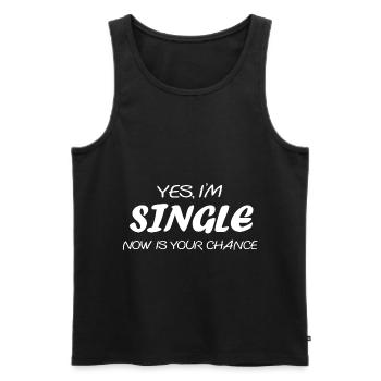 Yes, I'm Single - Männer Premium Bio Tank Top - Schwarz - Vorne - AI Model Male 178 light (178cm)