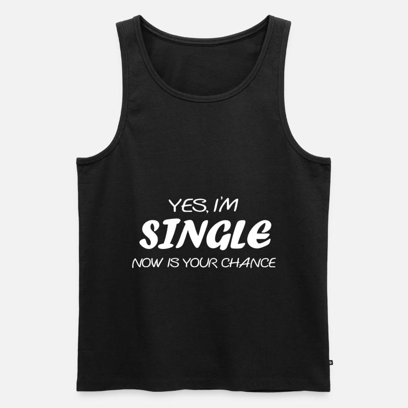 Yes, I'm Single - Männer Premium Bio Tank Top - Schwarz