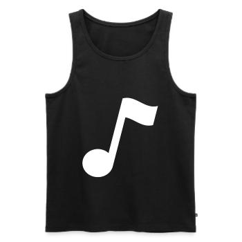 musical note - Men's Premium Organic Tank Top - black - Front - AI Model Male 178 light (178cm)