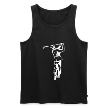 Golf - Golfen - Golfer - Männer Premium Bio Tank Top - Schwarz - Vorne - AI Model Male 178 light (178cm)