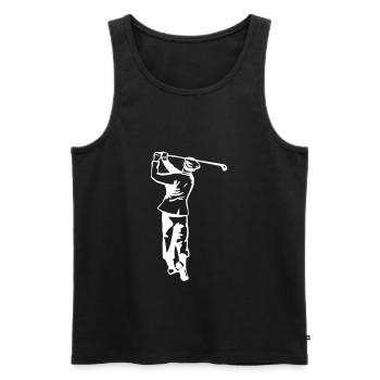 Golf - Golfen - Golfer - Männer Premium Bio Tank Top - Schwarz - Vorne - AI Model Male 178 light (178cm)