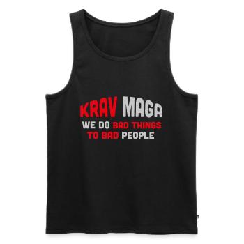 Krav Maga martial artist - Men's Premium Organic Tank Top - black - Front - Michal (187cm)