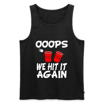 Oops We Hit It Again - Männer Premium Bio Tank Top - Schwarz - Vorne - Michal (187cm)