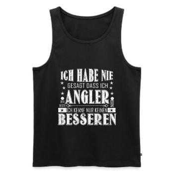 Ich habe nie gesagt dass ich der beste Angler bin - Männer Premium Bio Tank Top - Schwarz - Vorne - Michal (187cm)