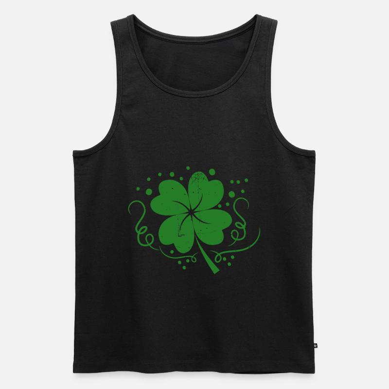 Kleeblatt - Männer Premium Bio Tank Top - Schwarz