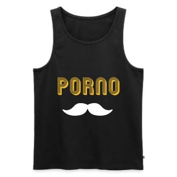 Porno mustache - Männer Premium Bio Tank Top - Schwarz - Vorne - AI Model Male 178 light (178cm)