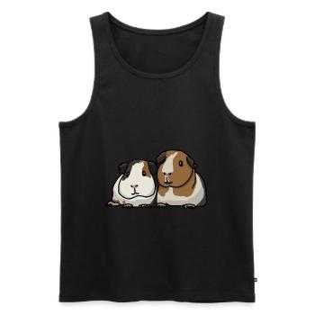 Guinea pigs, sweet - Men's Premium Organic Tank Top - black - Front - AI Model Male 178 light (178cm)