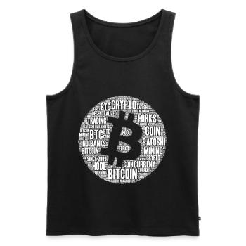 Bitcoin LOGO BTC BUBBLE pour tous les amateurs de crypto - Débardeur bio Premium Homme - noir - Devant - AI Model Male 178 light (178cm)