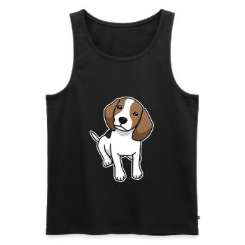 Beagle, Hund, Hunderasse, Comic, Geschenkidee - Männer Premium Bio Tank Top - Schwarz - Vorne - Michal (187cm)
