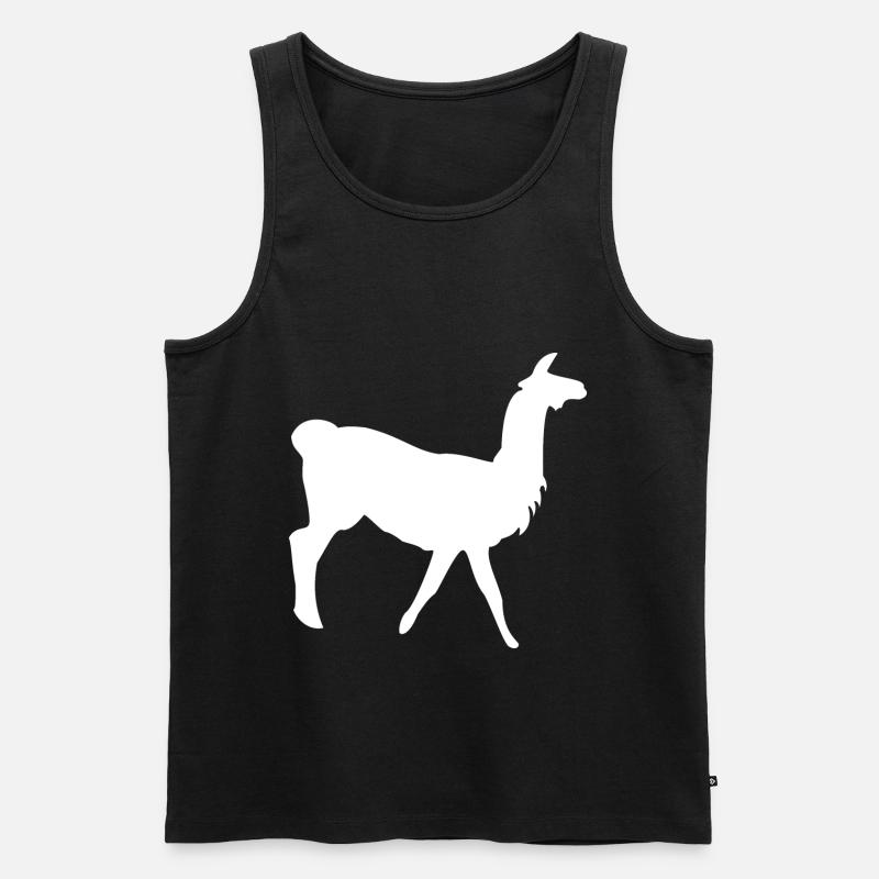 Lama - Männer Premium Bio Tank Top - Schwarz