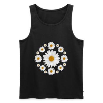 White Daisy Flowers Daisy Design - Men's Premium Organic Tank Top - black - Front - AI Model Male 178 light (178cm)