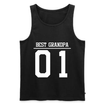 Bester Opa 01 - Männer Premium Bio Tank Top - Schwarz - Vorne - Michal (187cm)
