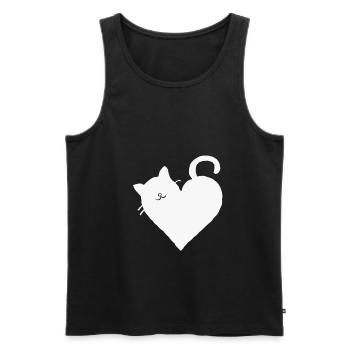 Cat gift love heart meow cat cat mom white - Men's Premium Organic Tank Top - black - Front - Michal (187cm)