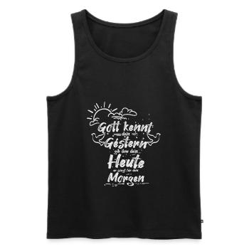 Gott sorgt für dein Morgen - Männer Premium Bio Tank Top - Schwarz - Vorne - Michal (187cm)