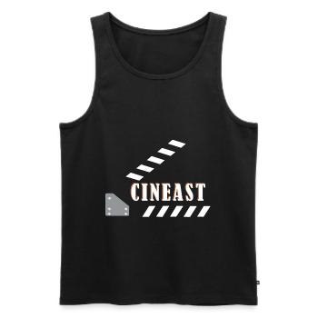 cineast - Men's Premium Organic Tank Top - black - Front - Michal (187cm)