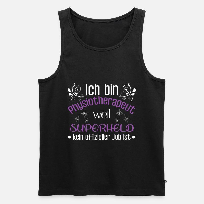 Ich bin Superheld Physiotherapeut - Männer Premium Bio Tank Top - Schwarz